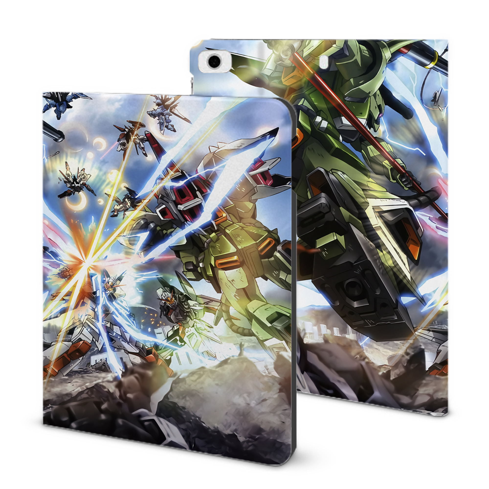 （画像用） 機動戦士ガンダム Mobile Suit Gundam IPad ケース ブック型 PUレザー TPU 耐衝撃 軽量 薄型 ペン収納なし 全面保護 IPad 各モデル対応